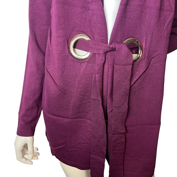 Coco Bleu Mulberry Long Sleeve Tie Knit Cardigan. - Picture 4 of 10